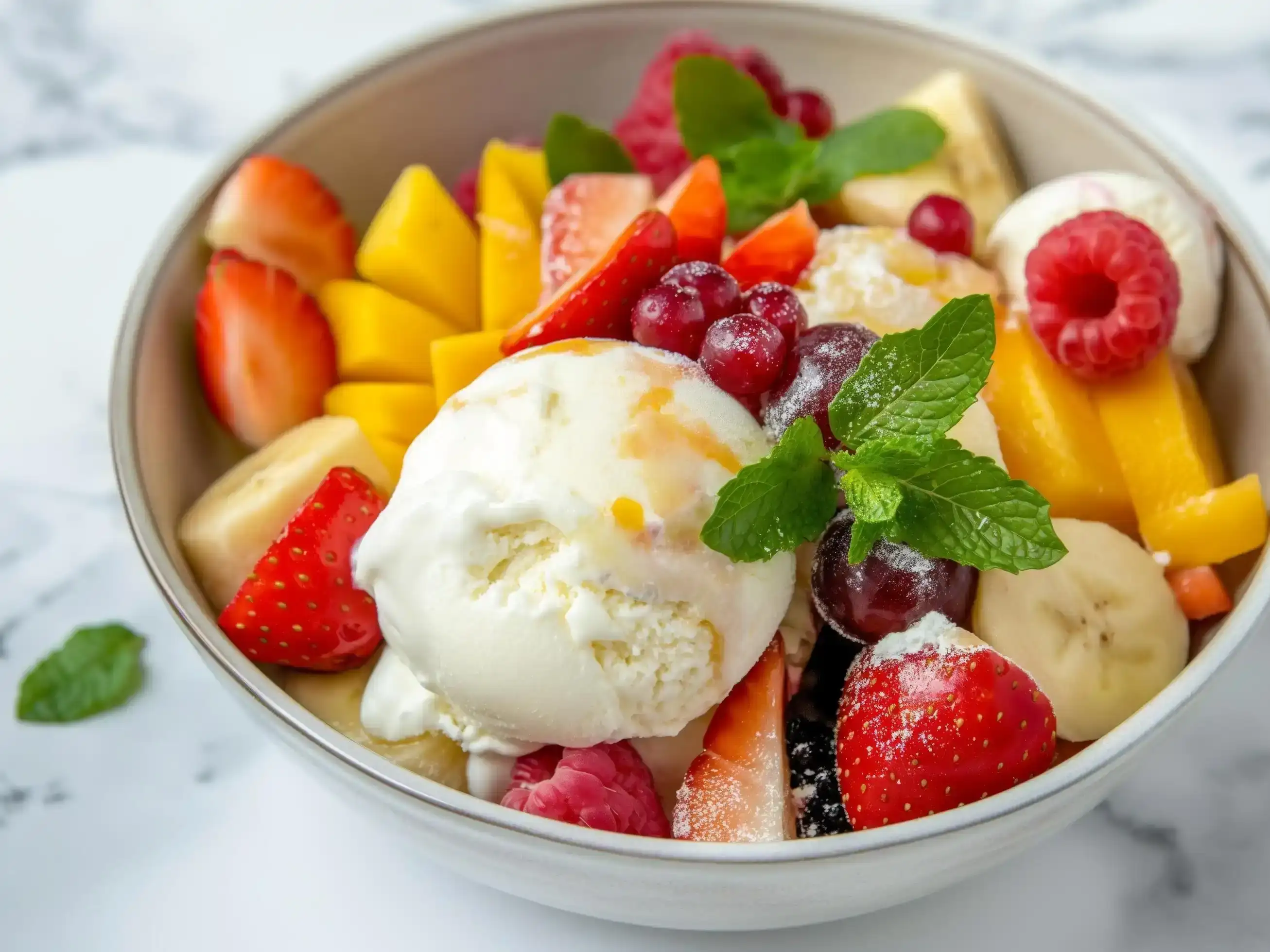 Fruit Salad with Ice Cream
